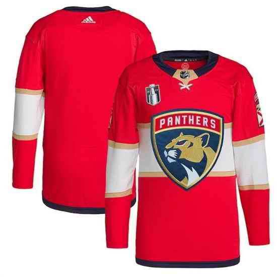 Men Florida Panthers Blank Red 2023 Stanley Cup Final Stitched Jersey
